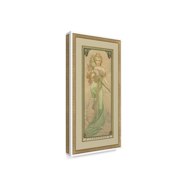 Trademark Fine Art Alphonse Marie Mucha 'Four Seasons: Spring, 1900' Canvas Art, 10x19 - BL02331-C1019GG