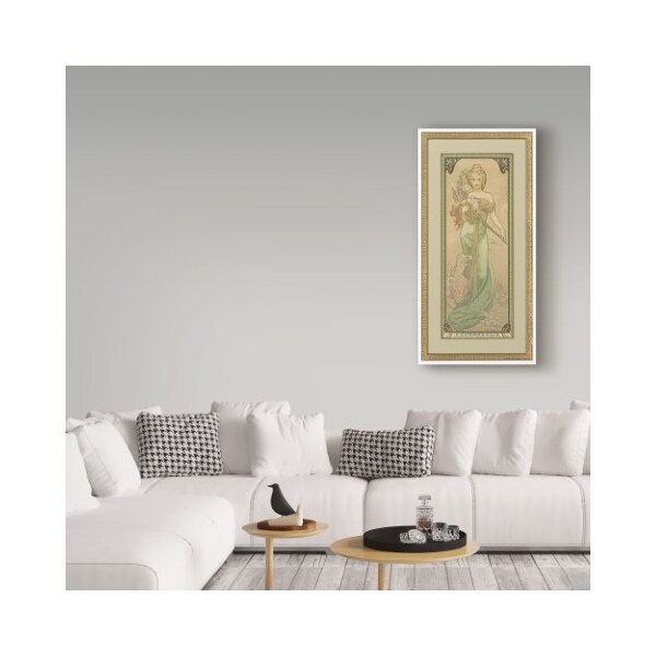 Trademark Fine Art Alphonse Marie Mucha 'Four Seasons: Spring, 1900' Canvas Art, 10x19 - BL02331-C1019GG