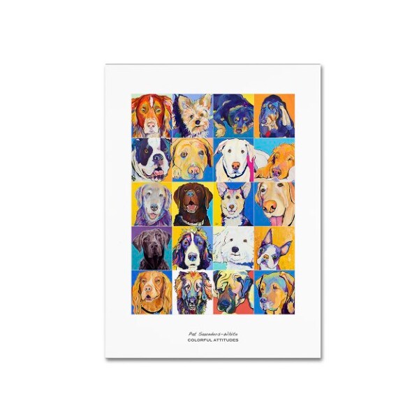 Trademark Fine Art Pat Saunders-White 'Colorful Attitudes Poster' Canvas Art, 24x32 - PS157-C2432GG