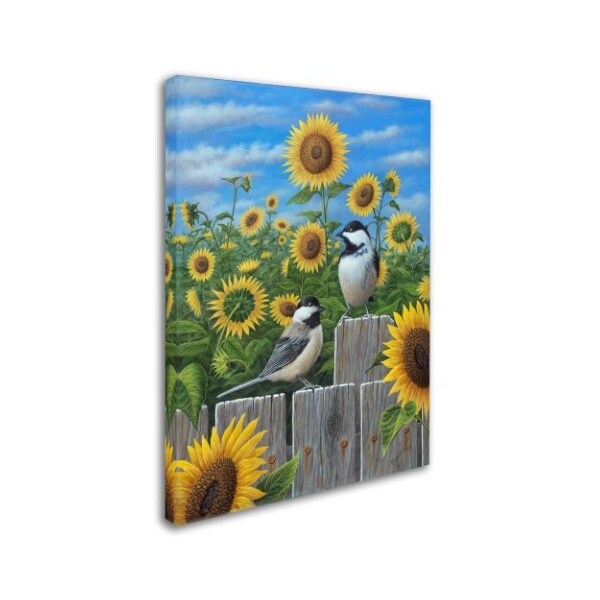 Trademark Fine Art Robert Wavra 'Chickadees And Sunflowers' Canvas Art, 14x19 - ALI12074-C1419GG