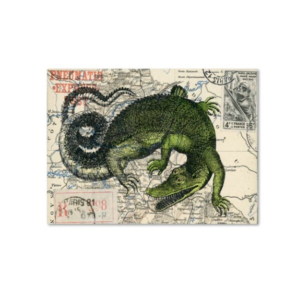 Trademark Fine Art Nick Bantock 'Croc Map' Canvas Art, 14x19 - ALI2181-C1419GG