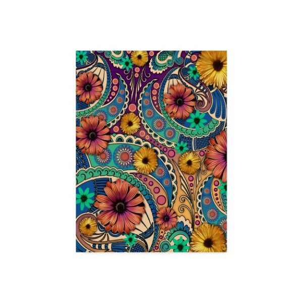 Trademark Fine Art Fusion Idol Arts 'Petals And Paisley' Canvas Art, 35x47 - ALI34859-C3547GG