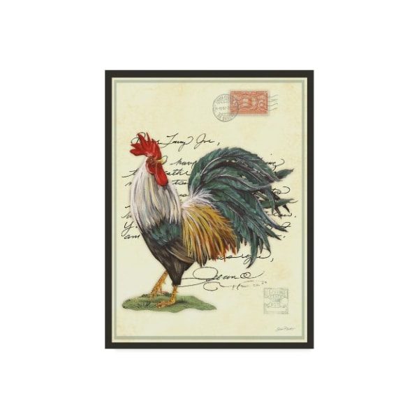 Trademark Fine Art Jean Plout 'Poster Stamp Rooster' Canvas Art, 35x47 - ALI37463-C3547GG