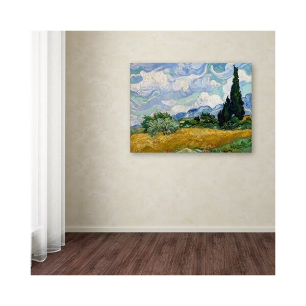 Trademark Fine Art Vincent van Gogh 'Yellow Wheat and Cypresses' Canvas Art, 14x19 - AA01273-C1419GG