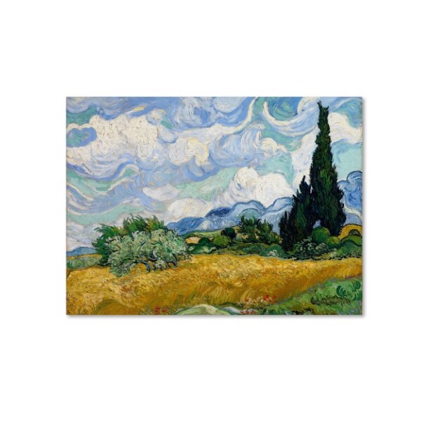 Trademark Fine Art Vincent van Gogh 'Yellow Wheat and Cypresses' Canvas Art, 14x19 - AA01273-C1419GG