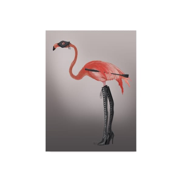 Trademark Fine Art Fab Funky 'Flamingo With Lace-Up Boots' Canvas Art, 35x47 - WAG00494-C3547GG