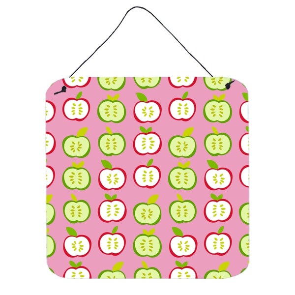 Carolines Treasures Apples on Pink Wall or Door Hanging Prints - BB5141DS66