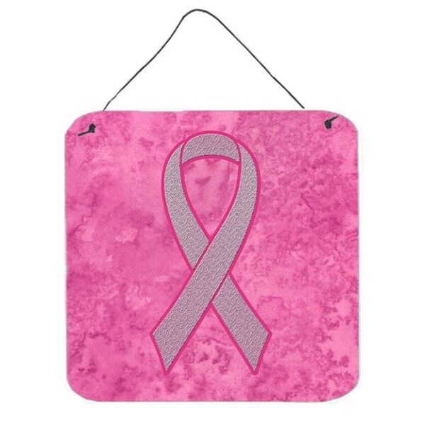 Jensendistributionservices Pink Ribbon for Breast Cancer Awareness Aluminium Metal Wall or Door Hanging Prints; 6 x 6 In. - MI249950