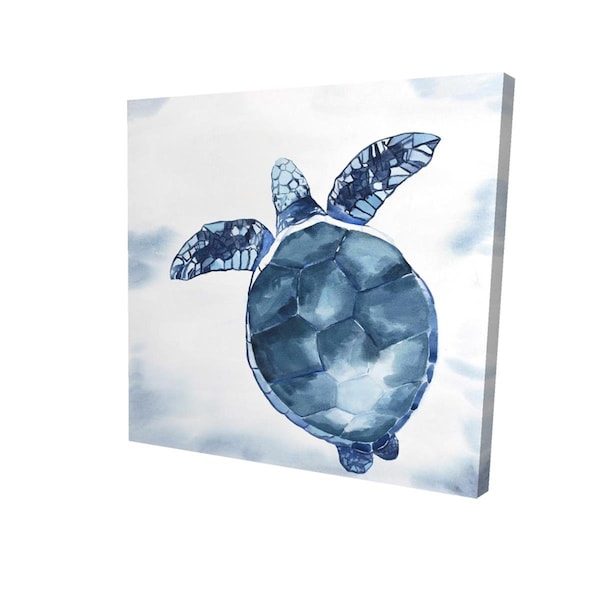 Fondo 16 x 16 in. Watercolor Blue Turtle-Print on Canvas - FO2788414