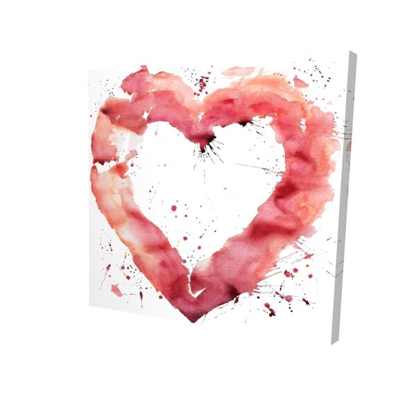 Begin Home Decor 16 x 16 in. Watercolor Abstract Heart-Print on Canvas - 2080-1616-MI102