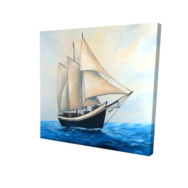 Fondo 16 x 16 in. Ship Gently Sailing by A Sunny Day-Print on Canvas - FO2775066