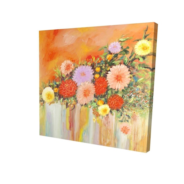 Fondo 32 x 32 in. Colorful Abstract Flowers-Print on Canvas - FO2789157