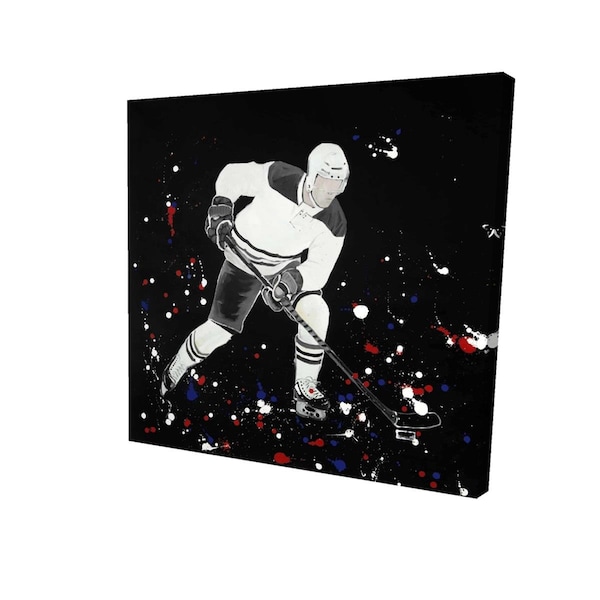 Begin Home Decor 32 x 32 in. Hockey Player Ready for Action-Print on Canvas - 2080-3232-SP72-1