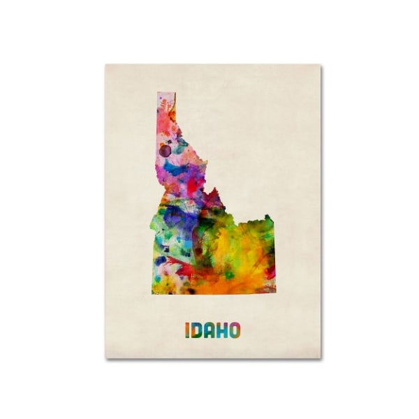 Trademark Fine Art Michael Tompsett 'Idaho Map' Canvas Art, 24x32 - MT0348-C2432GG