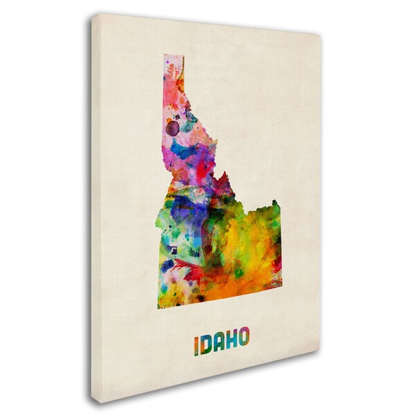 Trademark Fine Art Michael Tompsett 'Idaho Map' Canvas Art, 24x32 - MT0348-C2432GG