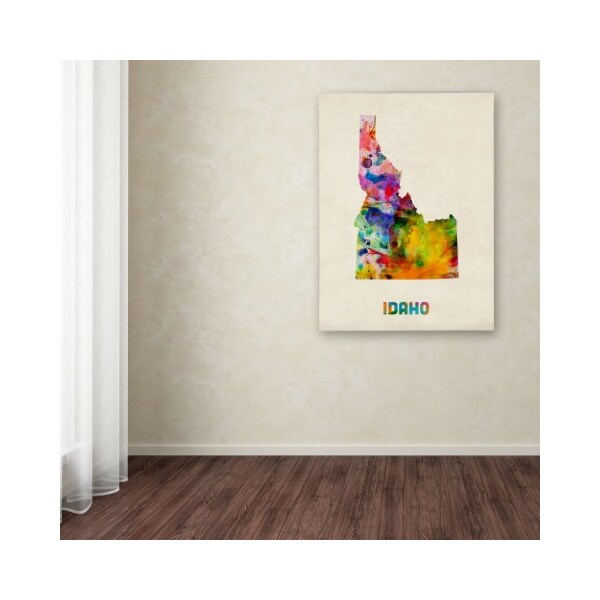 Trademark Fine Art Michael Tompsett 'Idaho Map' Canvas Art, 24x32 - MT0348-C2432GG