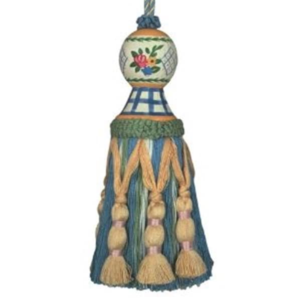 123 Creations Carolyn-Blue hand painted tassel - C201B