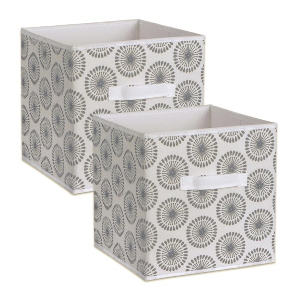 Convenience Concepts 11 x 11 x 11 in. Nonwoven Starburst Square Polyester Storage Cube, Grey - Set of 2 - HI2567732