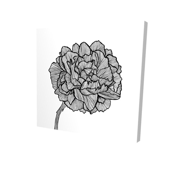 Begin Home Decor 32 x 32 in. Peony Line-Print on Canvas - 2080-3232-FL378