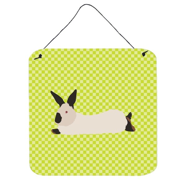 Micasa California White Rabbit Green Wall or Door Hanging Prints6 x 6 in. - MI234146
