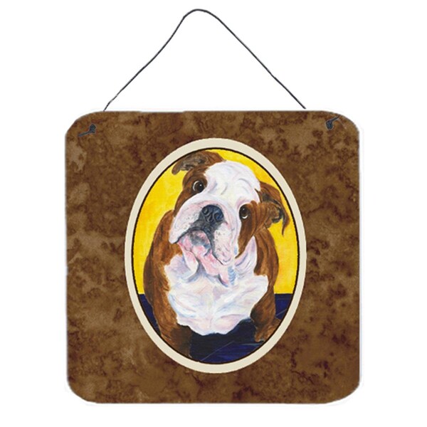 Micasa 6 x 6 in. English Bulldog Aluminium Metal Wall or Door Hanging Prints - MI628528