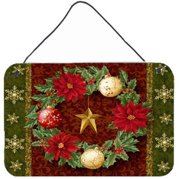 Micasa Holly Wreath With Christmas Ornaments Wall and Door Hanging Prints - MI733049