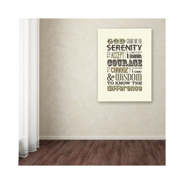 Trademark Fine Art Megan Romo 'Serenity Prayer I' Canvas Art, 18x24 - MR0100-C1824GG