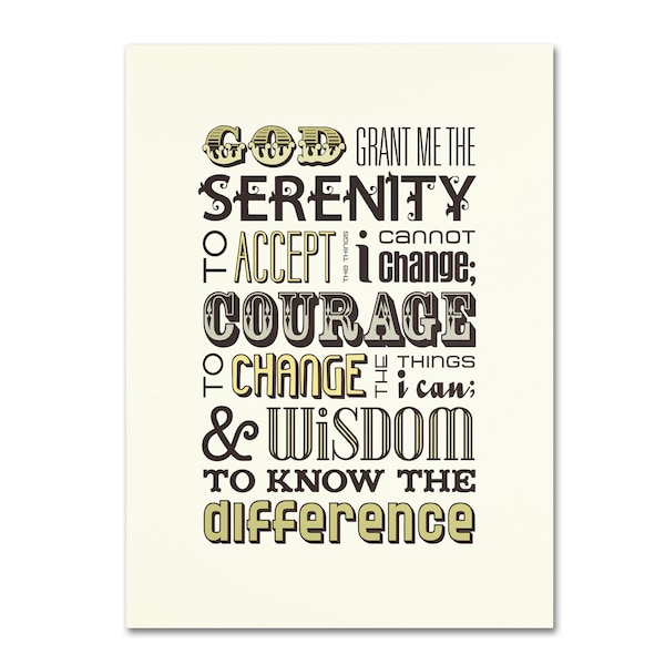 Trademark Fine Art Megan Romo 'Serenity Prayer I' Canvas Art, 18x24 - MR0100-C1824GG