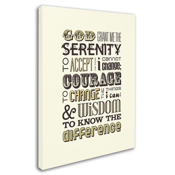 Trademark Fine Art Megan Romo 'Serenity Prayer I' Canvas Art, 18x24 - MR0100-C1824GG