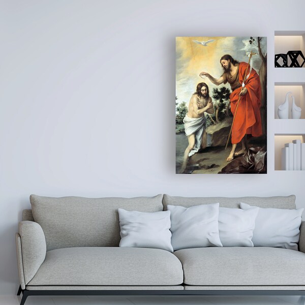 Trademark Fine Art Murillo 'The Baptism of Christ' Canvas Art, 16x24 - AA01787-C1624GG