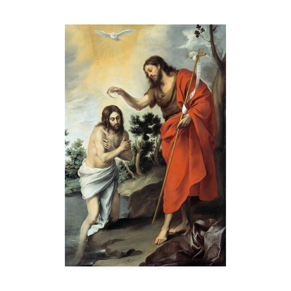 Trademark Fine Art Murillo 'The Baptism of Christ' Canvas Art, 16x24 - AA01787-C1624GG