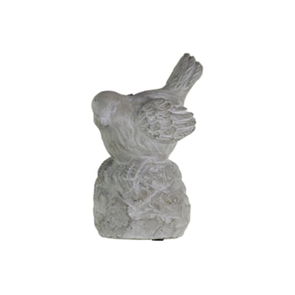 Urban Trends Collection Cement Sitting Bird Figurine with Head Downward on Base, Gray - 35722