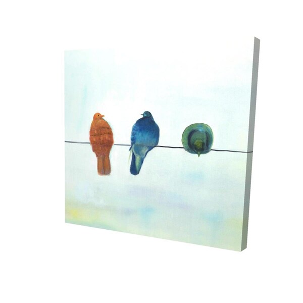 Fondo 16 x 16 in. Perched Abstract Birds-Print on Canvas - FO2789356
