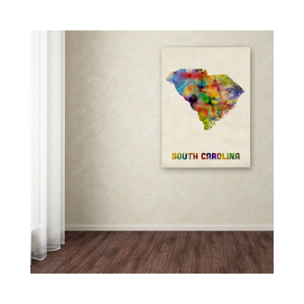 Trademark Fine Art Michael Tompsett 'South Carolina Map' Canvas Art, 14x19 - MT0354-C1419GG