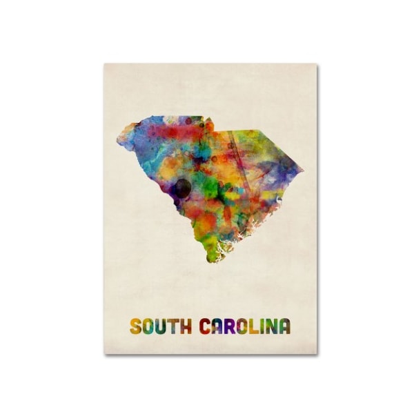 Trademark Fine Art Michael Tompsett 'South Carolina Map' Canvas Art, 14x19 - MT0354-C1419GG