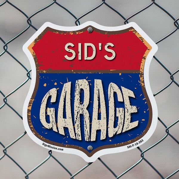Signmission Sid's Garage, 6 Inch X 6 Inch, Plastic Sign - SHI-P-6-383-SID