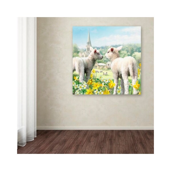 Trademark Fine Art The Macneil Studio 'Easter Lambs' Canvas Art, 18x18 - ALI8524-C1818GG