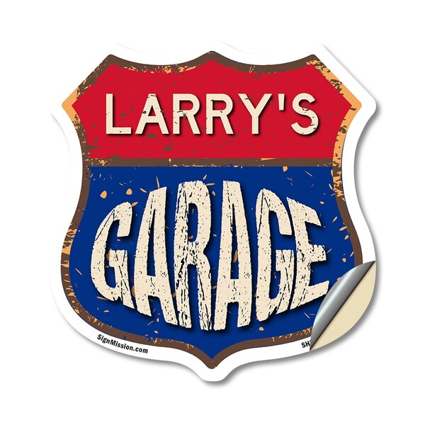 Signmission Larry's Garage, 18 Inch X 18 Inch, Vinyl Decal - SHI-D-18-383-LARRY