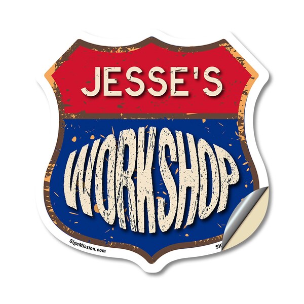 Signmission Jesse's Workshop, 12 Inch X 12 Inch, Vinyl Decal - SHI-D-12-489-JESSE