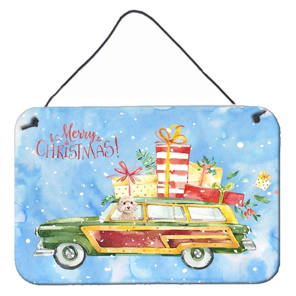 Carolines Treasures Merry Christmas Champagne Cockapoo Wall or Door Hanging Prints - CK2448DS812