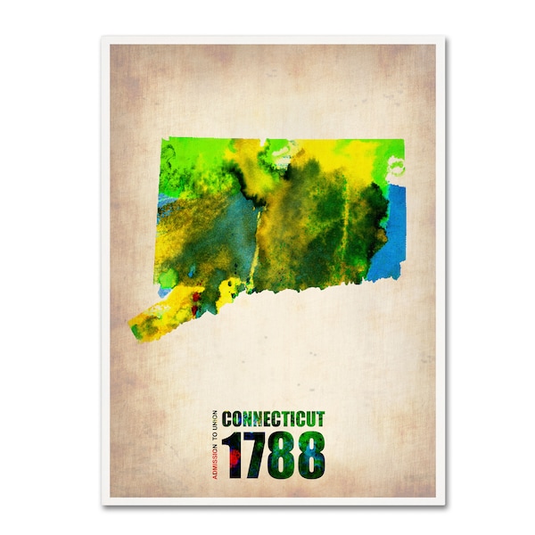 Trademark Fine Art Naxart 'Connecticut Watercolor Map' Canvas Art, 14x19 - ALI0144-C1419GG