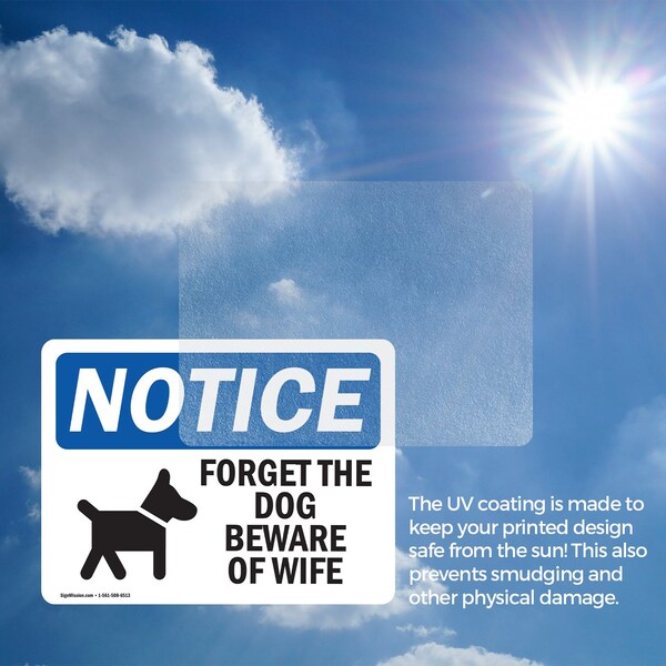 Signmission Forget The Dog Beware Of Wife Sign With Symbol, 18 Inch X 12 Inch, Vinyl Decal, 2PK - OS-2PACK-NS-D-1218-L-12876