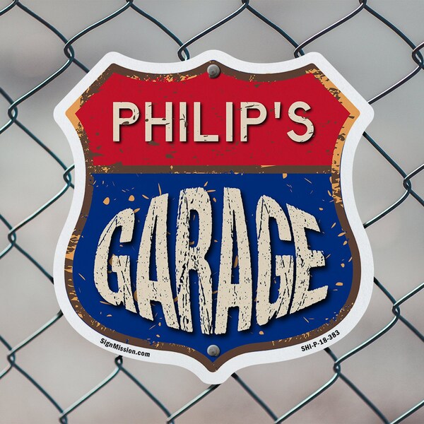 Signmission Philip's Garage, 18 Inch X 18 Inch, Plastic Sign - SHI-P-18-383-PHILIP