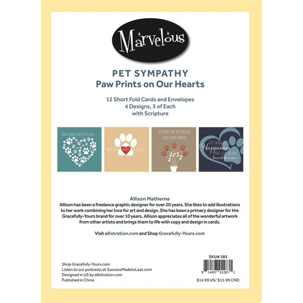 Gracefully Yours No.283 Loss of Furry Friend Pet Sympathy Card - 215409