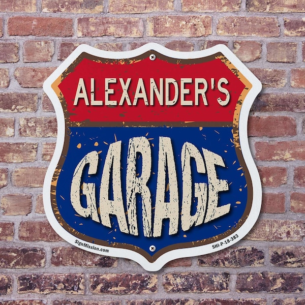 Signmission Alexander's Garage, 12 inch X 12 inch, Aluminum Metal Sign, 2PK - SHI-A-2PACK-12-383-ALEXANDER