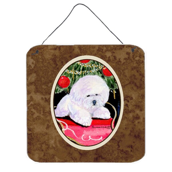 Jensendistributionservices Christmas Tree With Bichon Frise Aluminium Metal Wall Or Door Hanging Prints - MI1656115