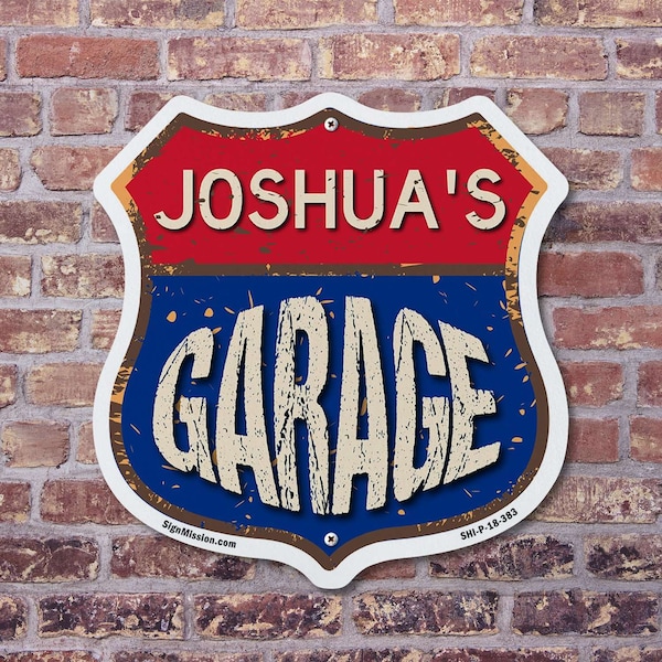 Signmission Joshua's Garage, 12 Inch X 12 Inch, Aluminum Metal Sign - SHI-A-12-383-JOSHUA