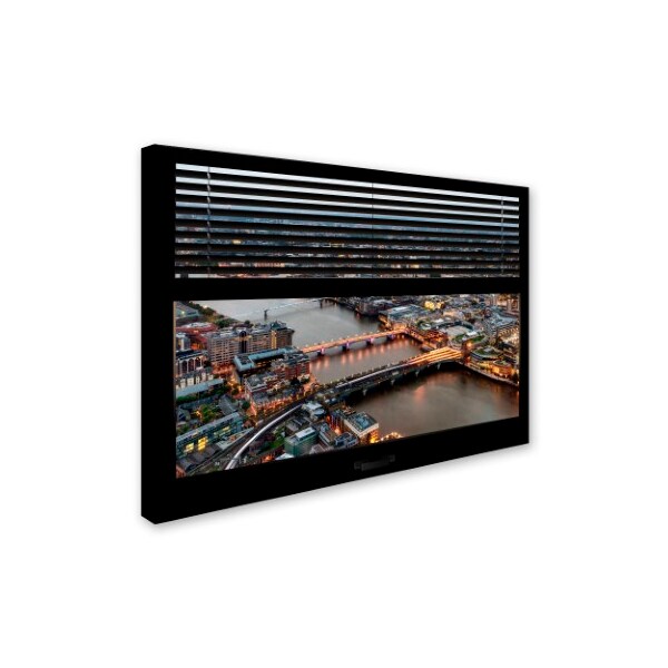 Trademark Fine Art Philippe Hugonnard 'Window View London at Dusk 1' Canvas Art, 24x32 - PH0042-C2432GG