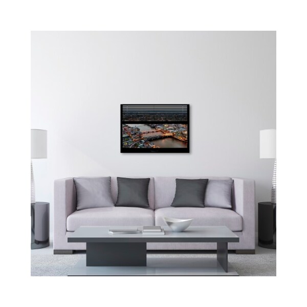 Trademark Fine Art Philippe Hugonnard 'Window View London at Dusk 1' Canvas Art, 24x32 - PH0042-C2432GG
