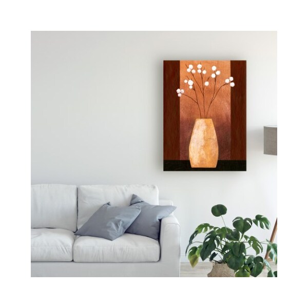 Trademark Fine Art Pablo Esteban 'Pot Floor Vase On Burgundy' Canvas Art, 18x24 - ALI45159-C1824GG